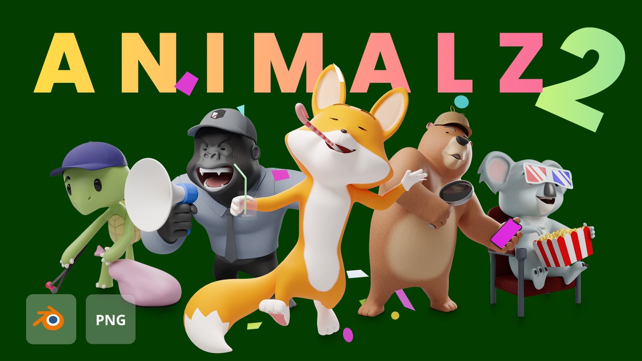 Media 1 for listing Animalz 2 - Rigged Cartoon Animal Pack - 16 Characters