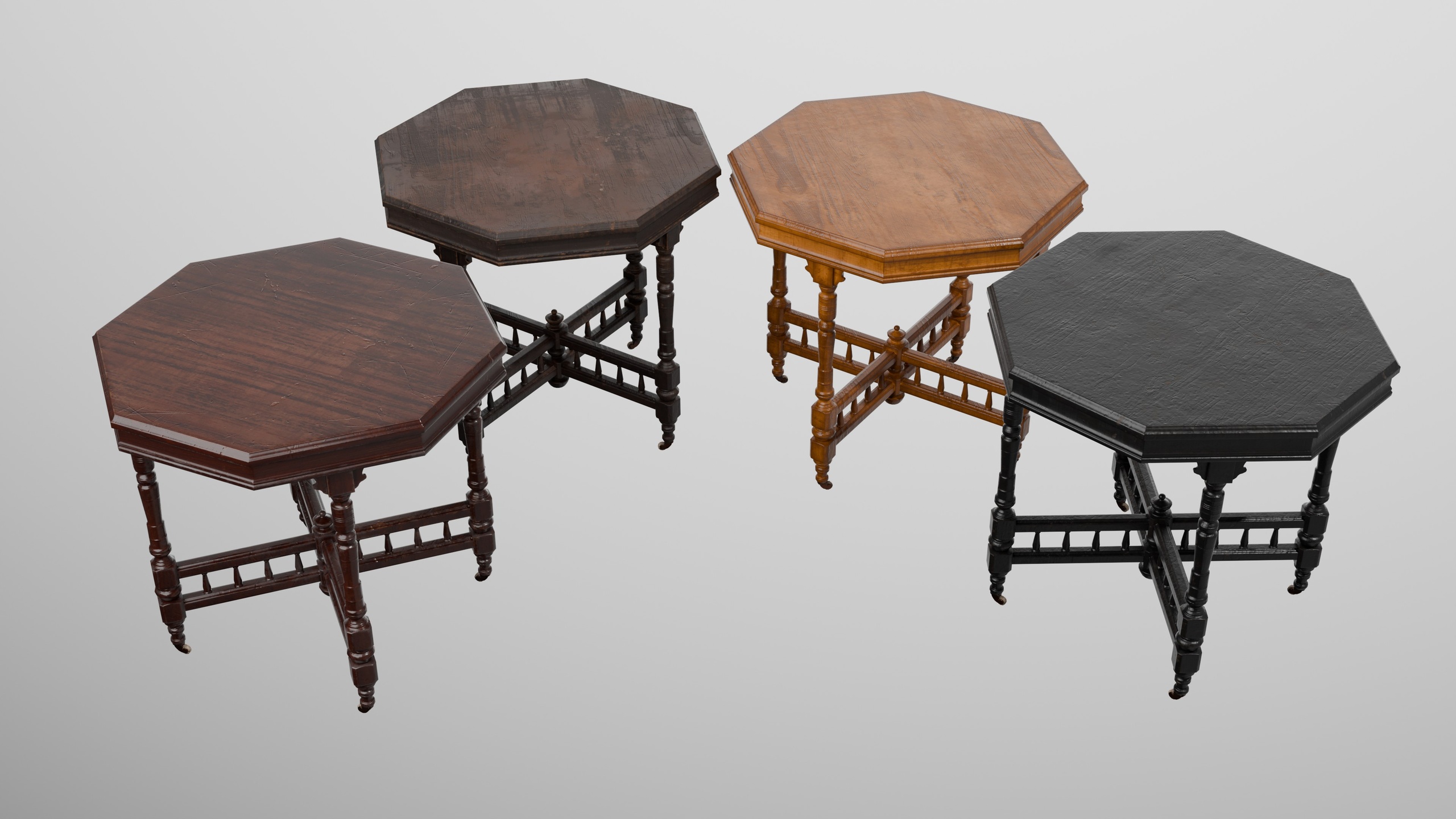 Media 1 for listing Victorian Octagonal Side Table 4 Textures