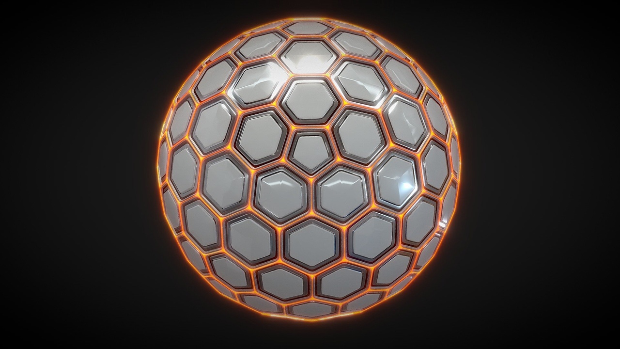 Media 1 for listing Sci-fi Hexagonal Abstract Spherical Object