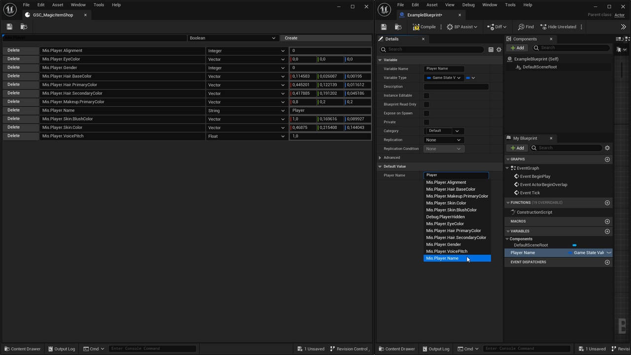 Media 1 for listing Game State Values