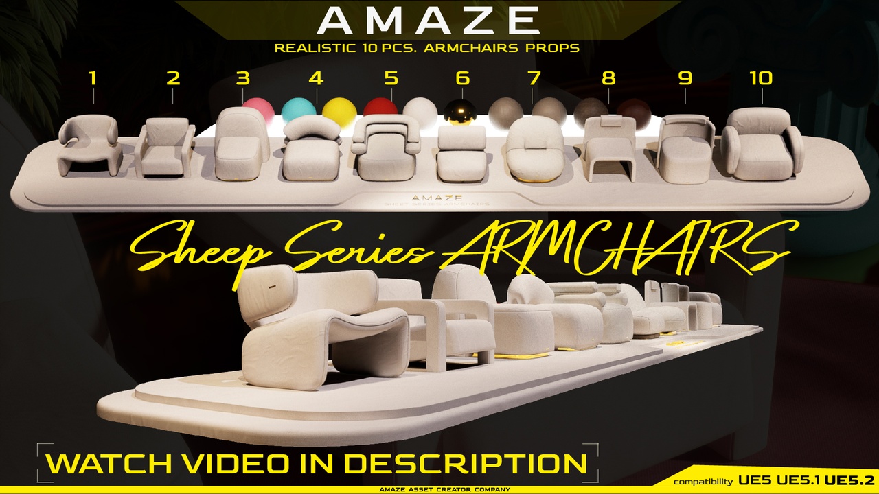Media 1 for listing Armchair Realistic Prop Set 1 (Sheep Series)