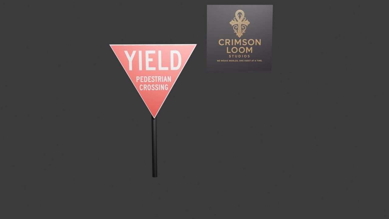 Media 1 for listing Low Poly Yield – Pedestrian Crossing Sign