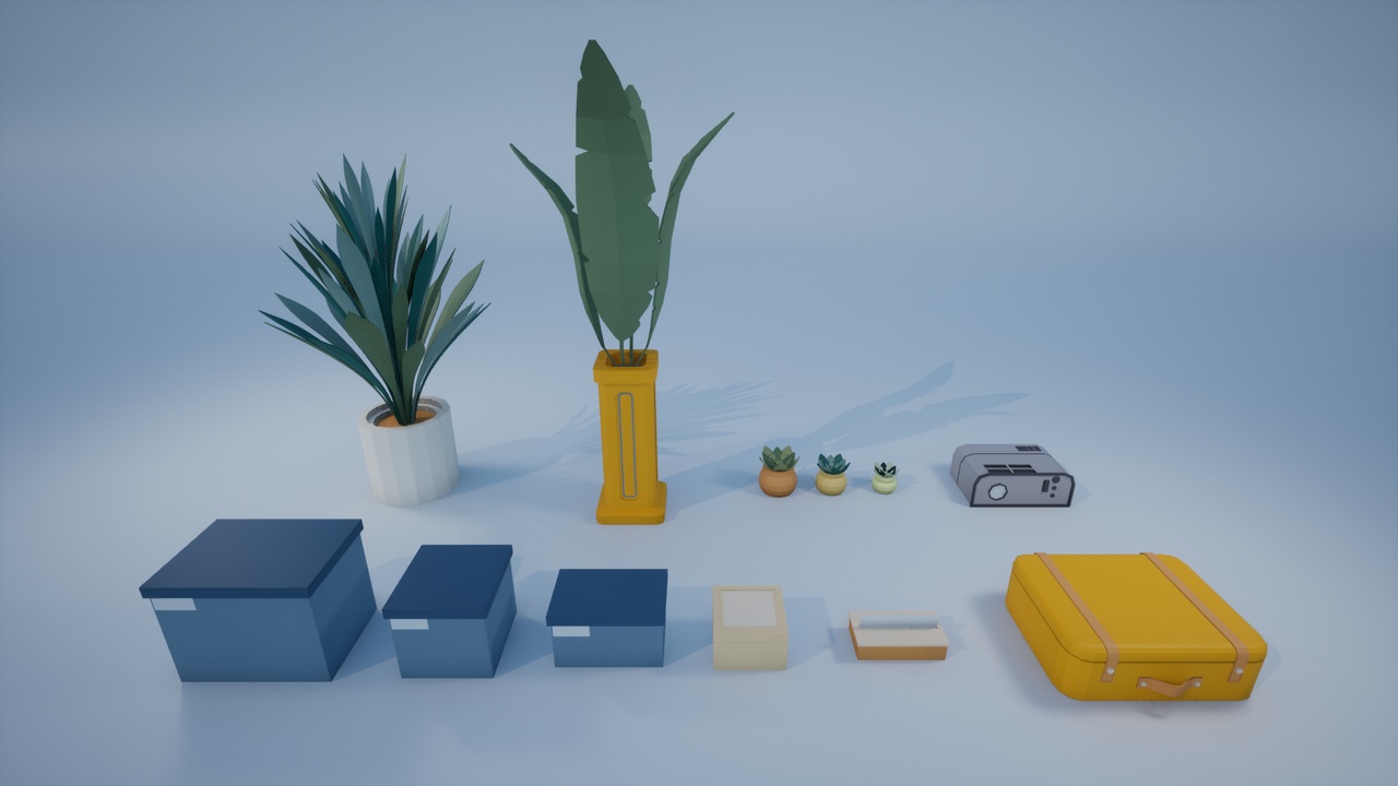 Media 1 for listing Low Poly Living Room and Bedroom Props