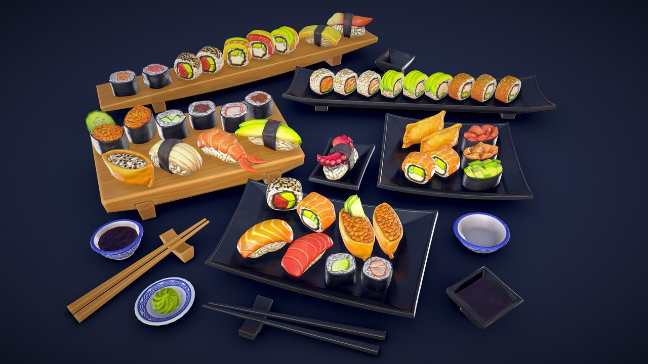 Media 1 for listing Stylized Sushi Collection - Game Ready