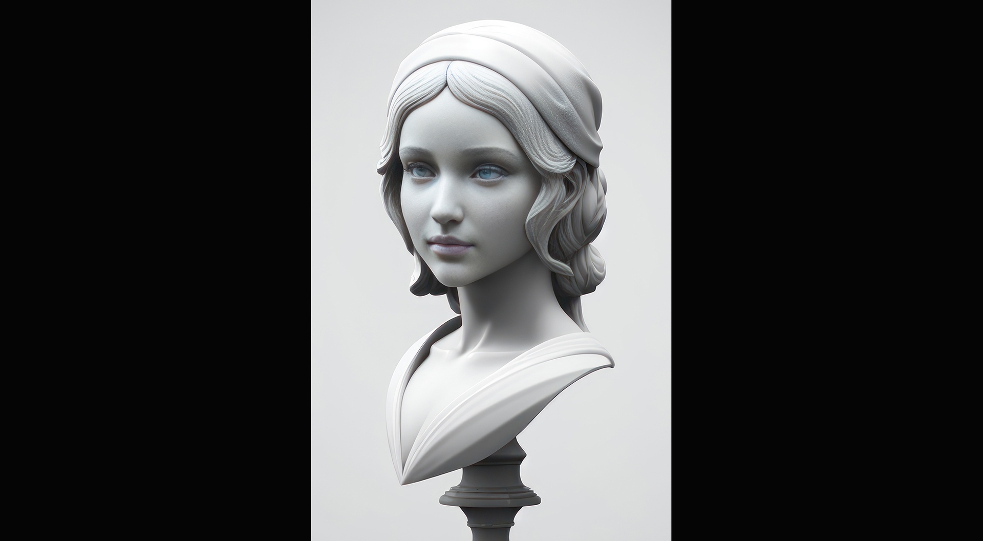 Media 1 for listing 027 Digital sculpt Fantasy princess Bust Female character Portrait