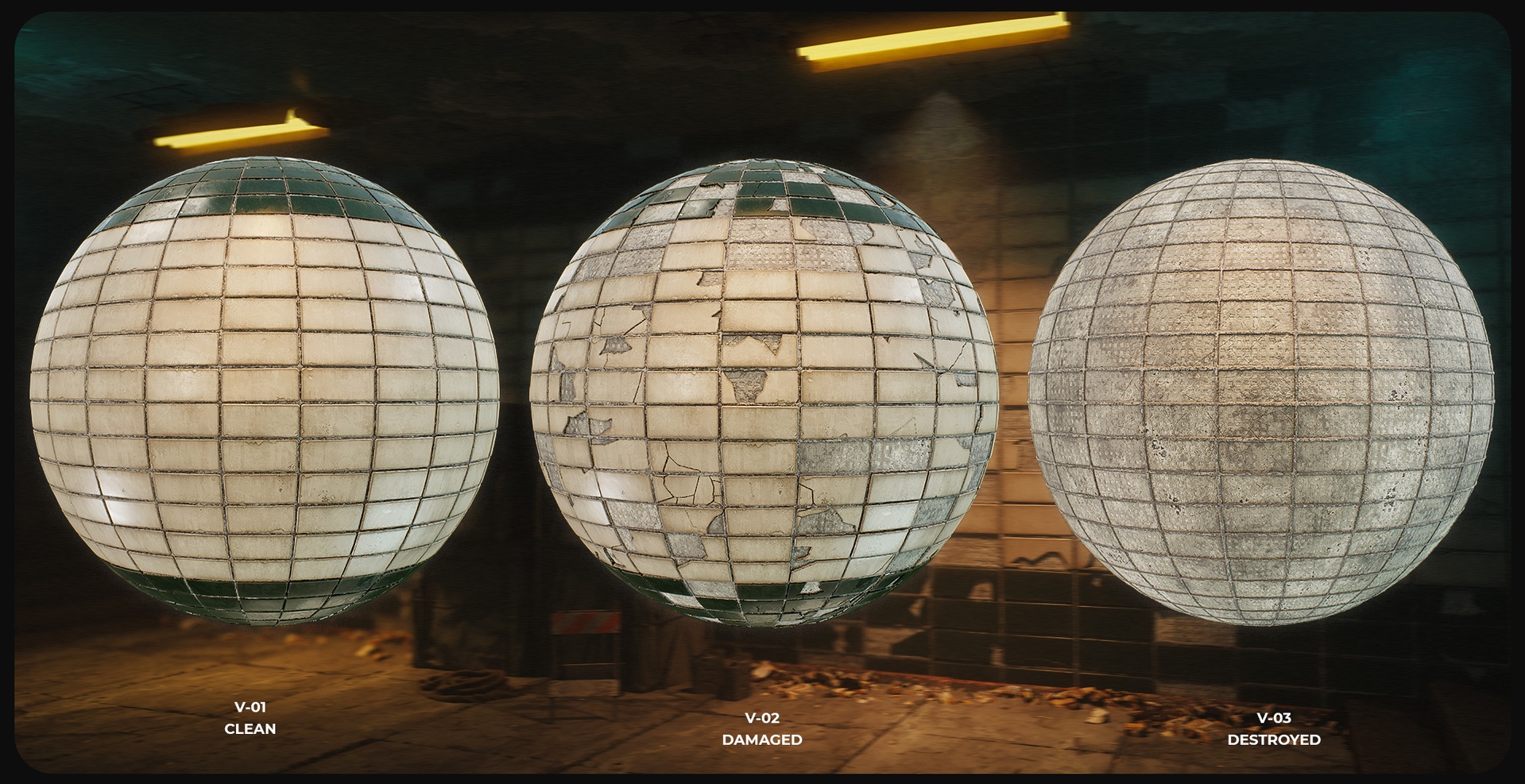 Media 1 for listing Abandoned Material Pack-Ceramic And Concret Tile(Substance Designer+Unreal Engin