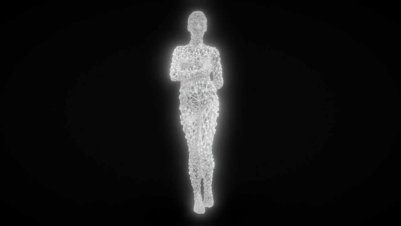 Woman Made from Cubes Posing 4 | Fab