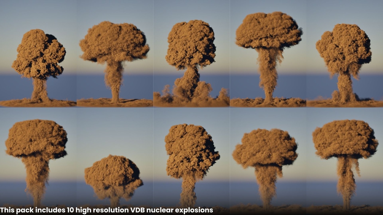 Media 1 for listing Cinematic Nuclear Explosion VDB Pack