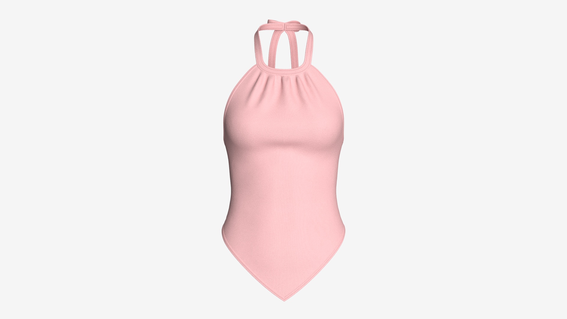 Media 1 for listing Girls Pink Backless Halter Top | High Poly