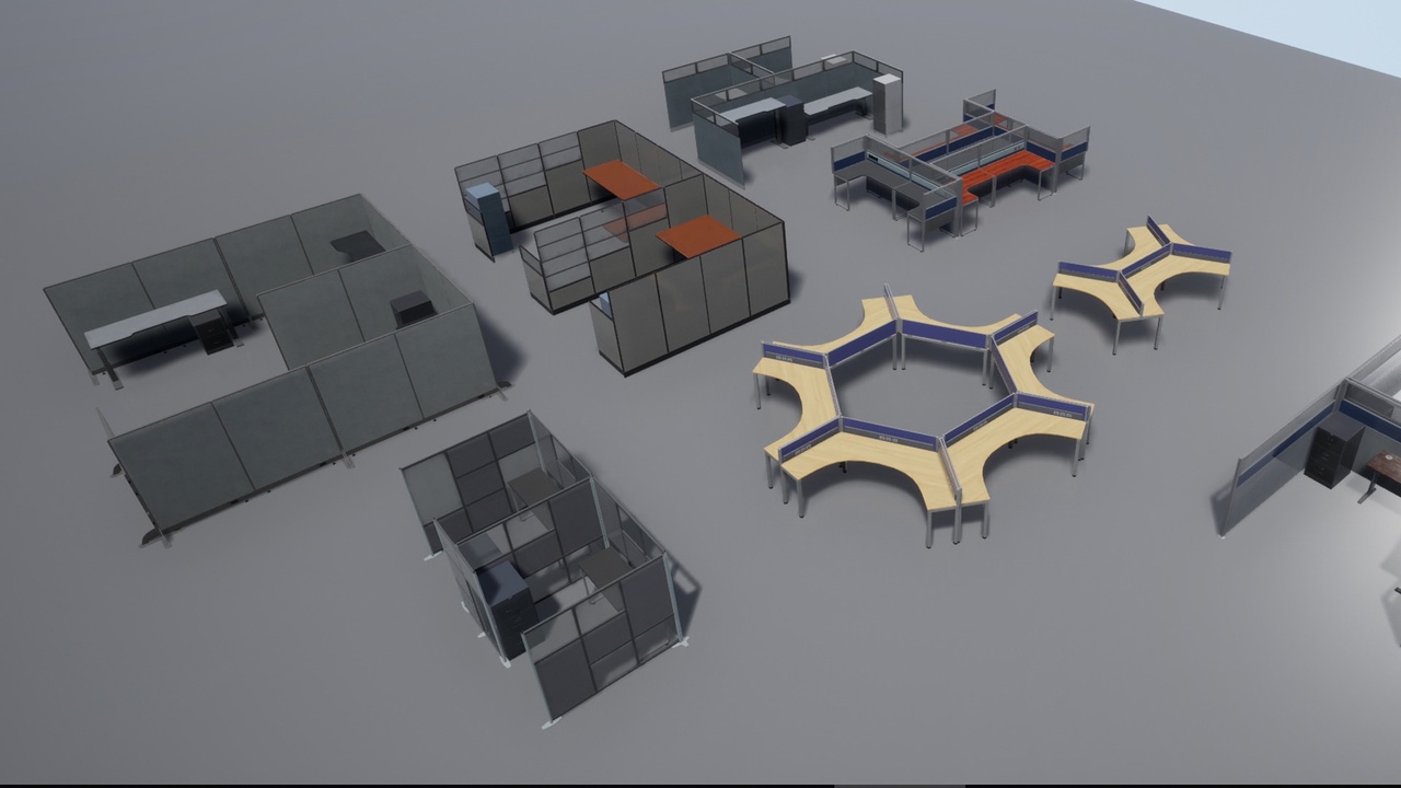 商品 Office Cubicles ( Desks and Walls ) 的媒体 1