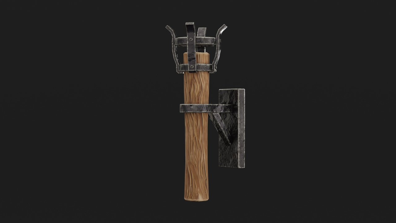 Media 1 for listing Stylized Dungeon Torch - FBX, OBJ, GLB, BLEND