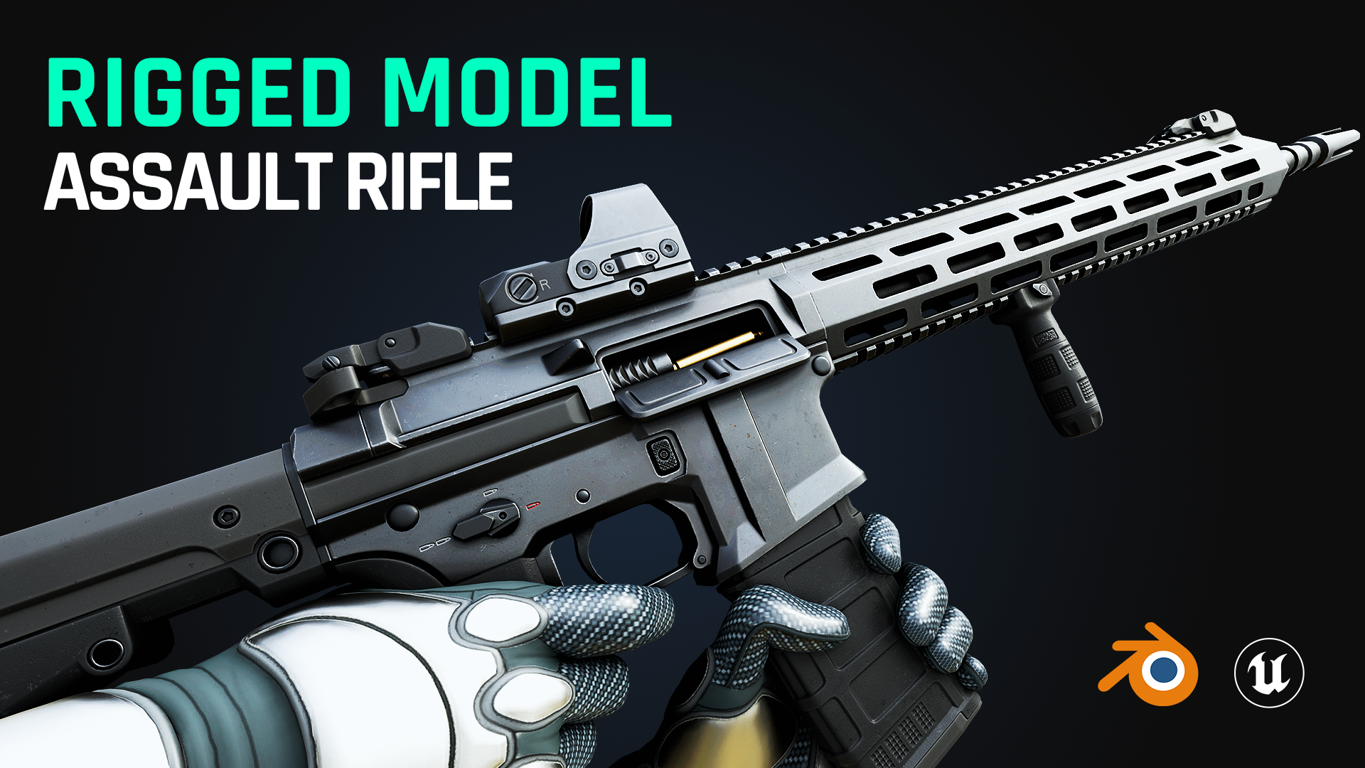 Modern Assault Rifle - Rigged & Game Ready Model | Fab