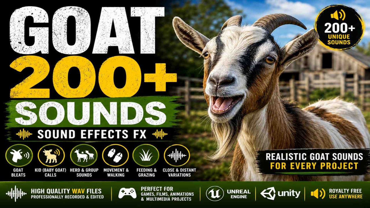 Media 1 for listing Goat Sounds 200+ Sound Effects FX – High-Quality