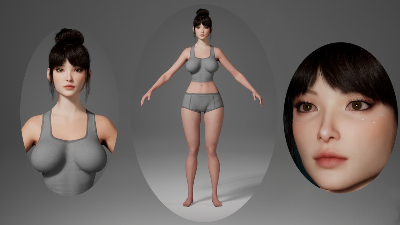 Media 1 for listing Editable MetaHuman female character - Xiuying.With hair, no clothing included.