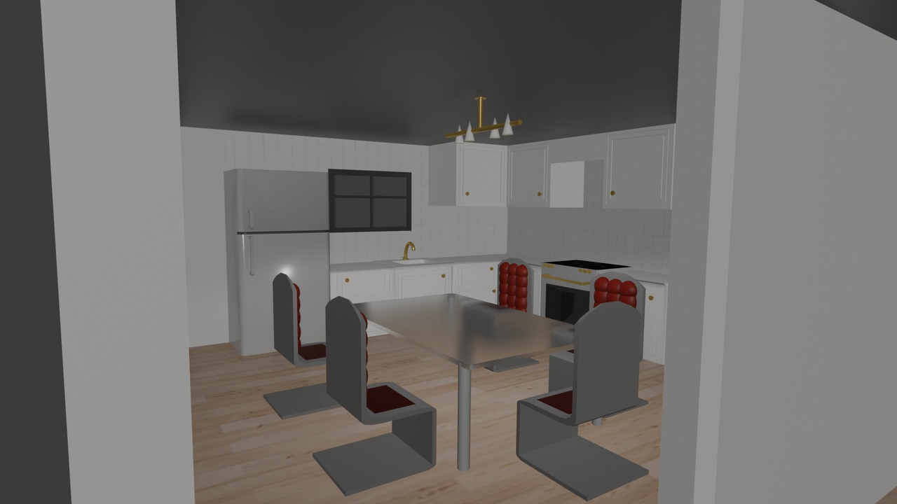 Media 1 for listing Modern Kitchen Interior – Mid Poly 3D Model