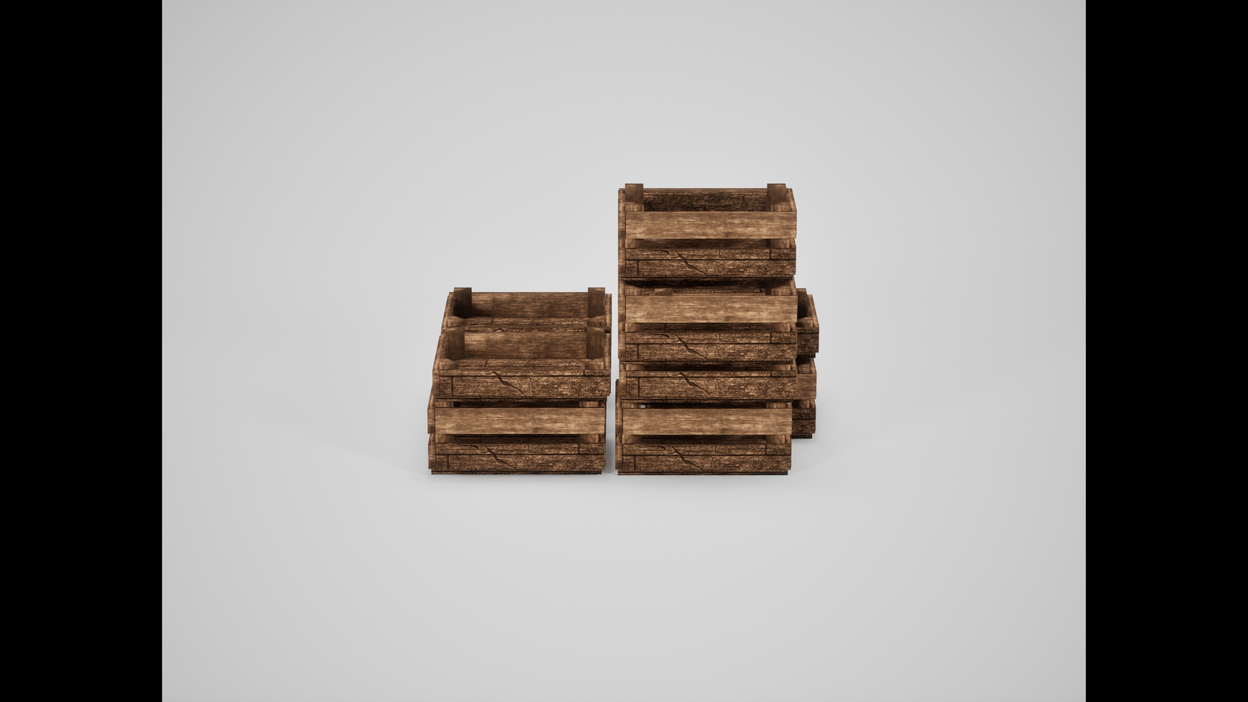 Media 1 for listing Wooden Crates - Medieval Market & Bazaar Props Kit and PCG Sample