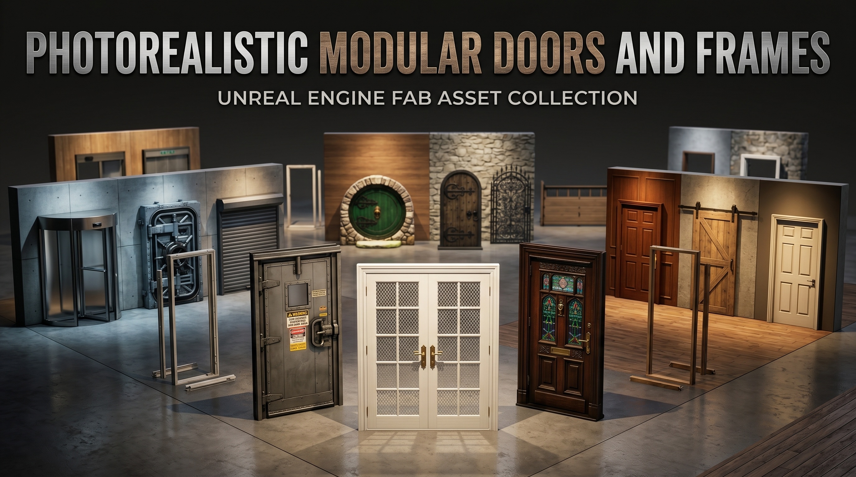 Photorealistic Modular Door And Frame Pack | Fab