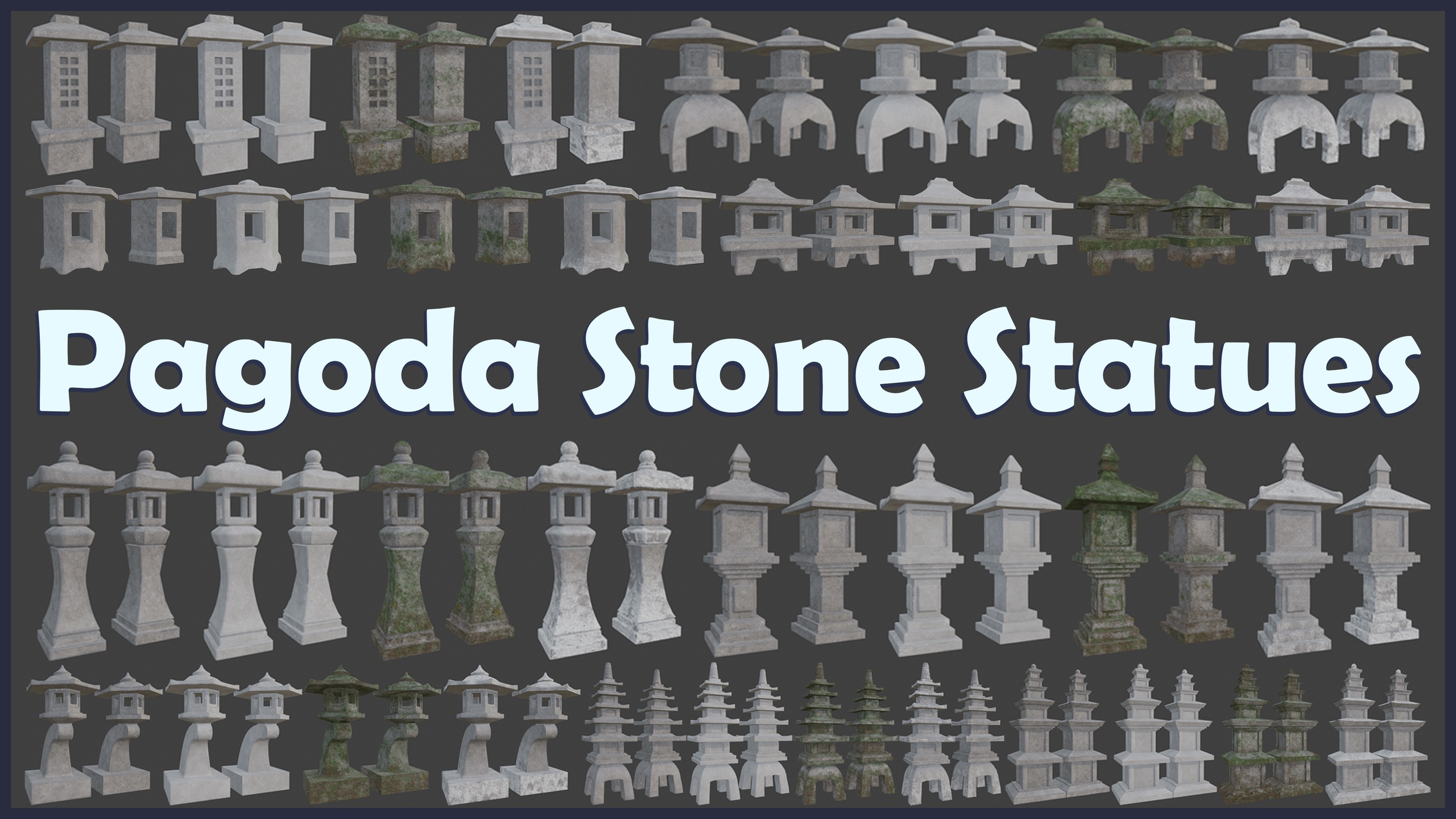 Media 1 for listing Pagoda Stone Statues