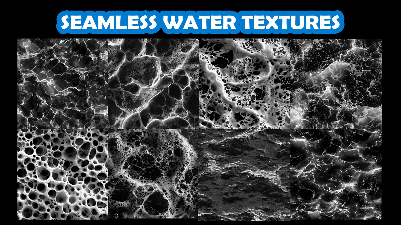 Media 1 for listing 25 Seamless Water Textures – 2048x2048 | Perfect for VFX, Spells & Environments