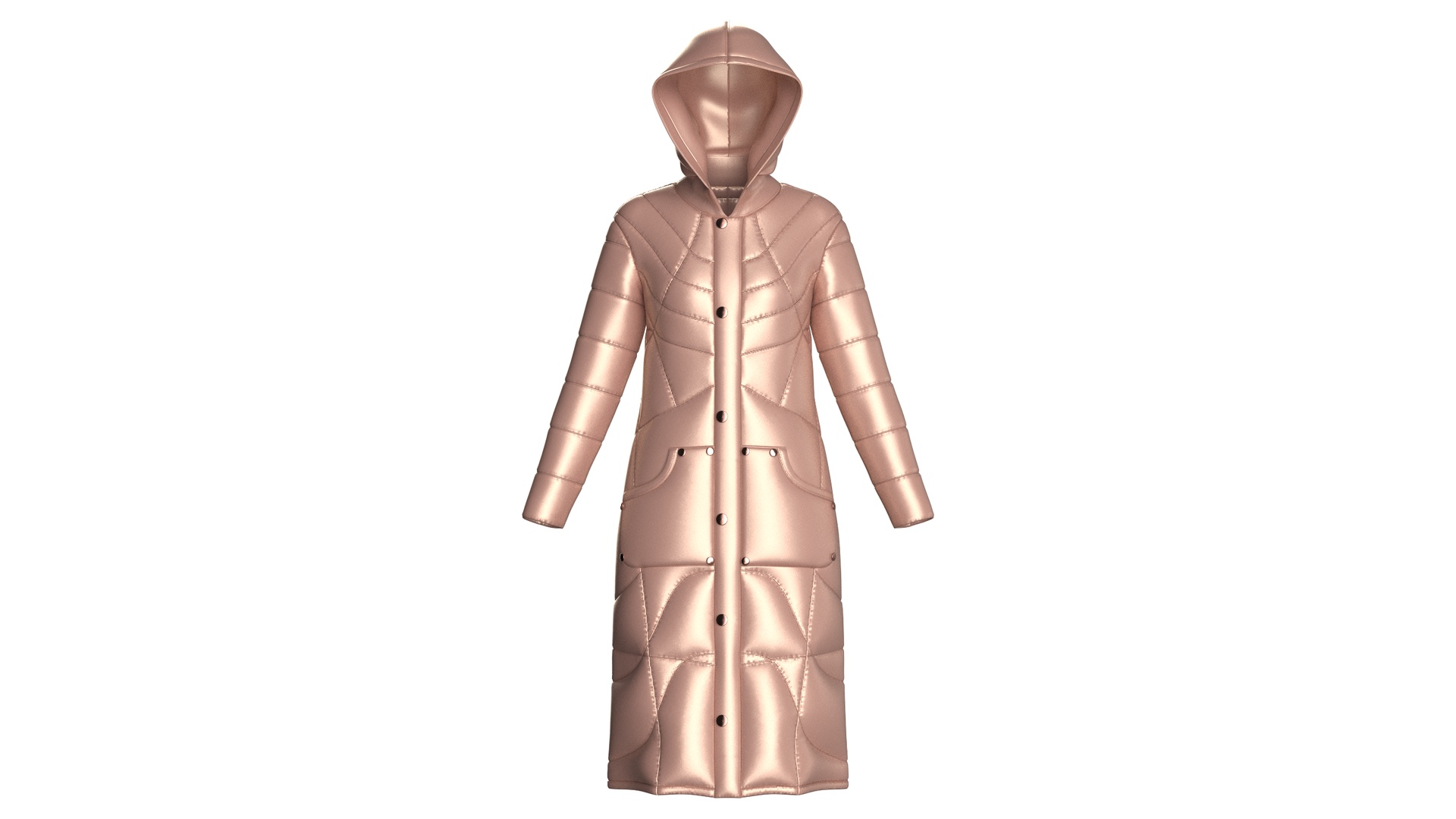 Media 1 for listing Girls Longline Hooded Puffer Coat | High Poly