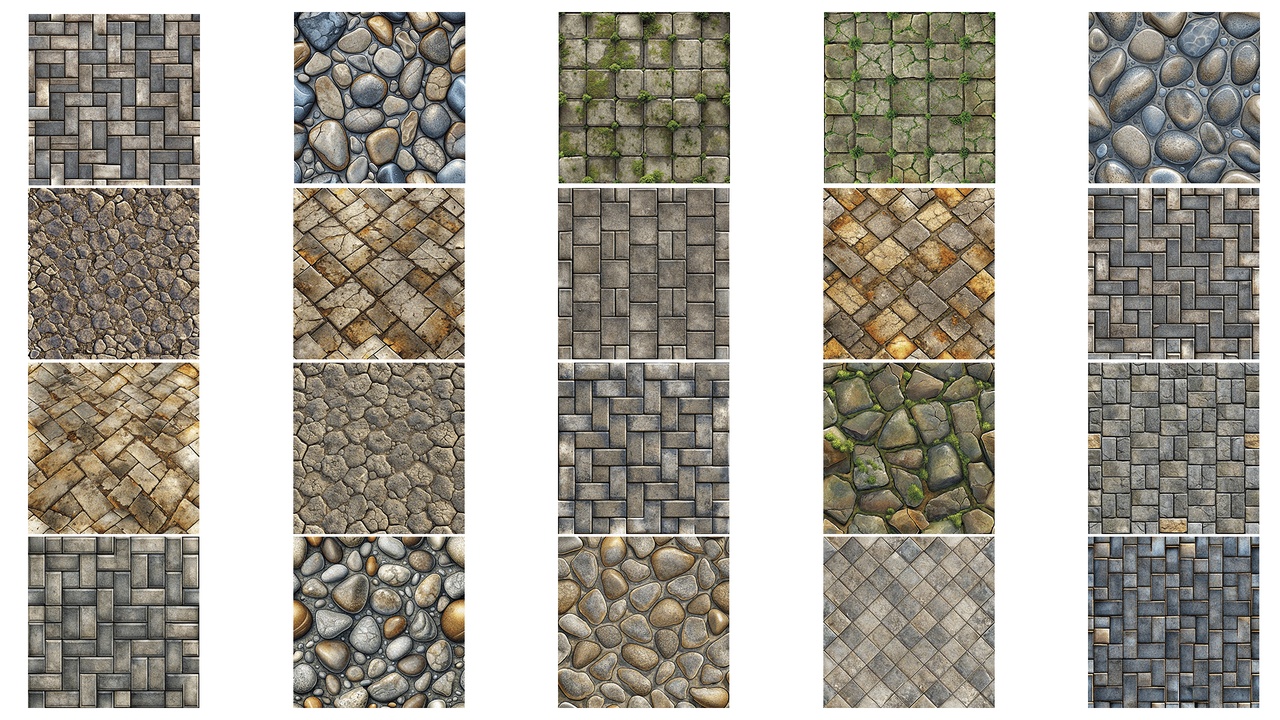 Media 1 for listing Base Pack 2: 120 Seamless Pavement & Road Textures – City, Castle & Sidewalk Sur