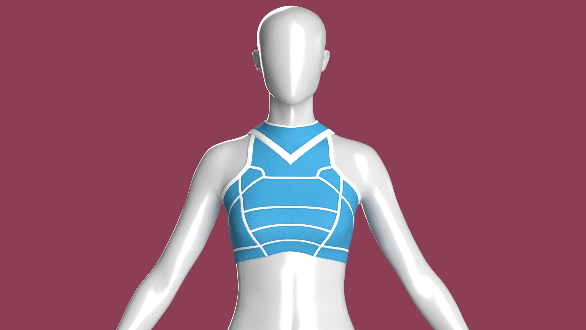 Media 1 for listing Girls White Piped Crop Top | High Poly