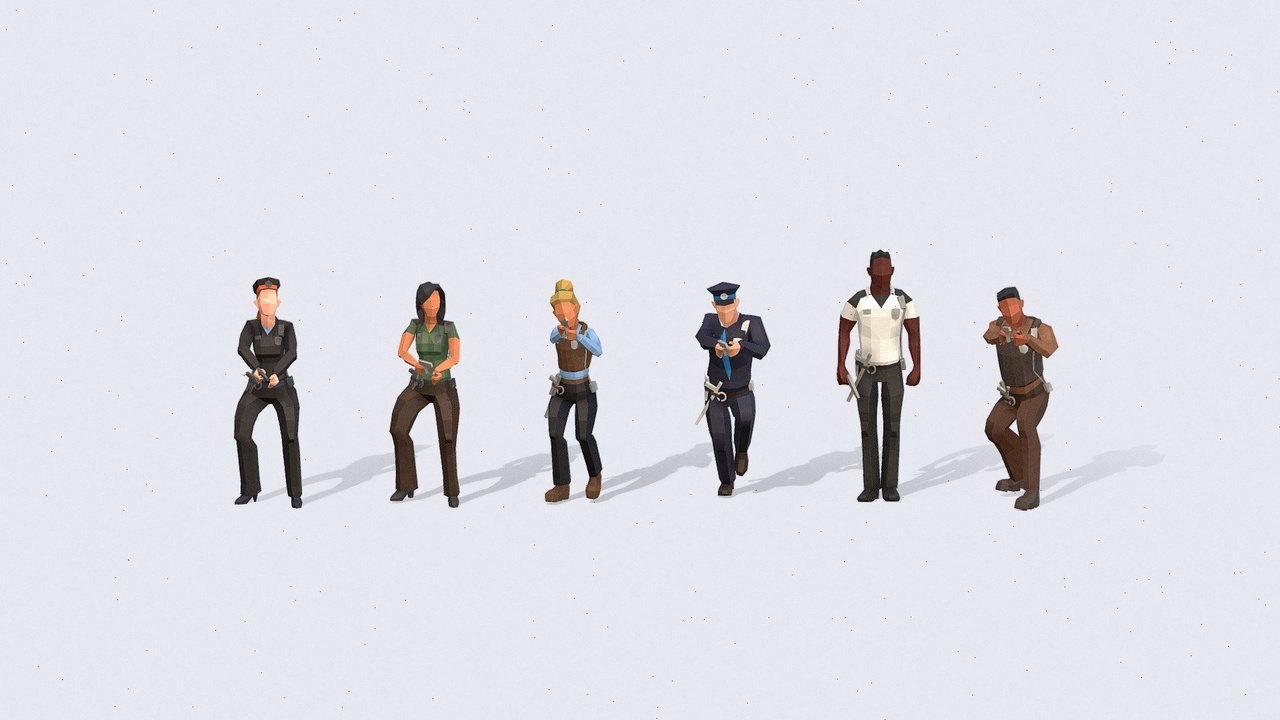 Media 1 for listing Low Poly Police - Animated & Rigged
