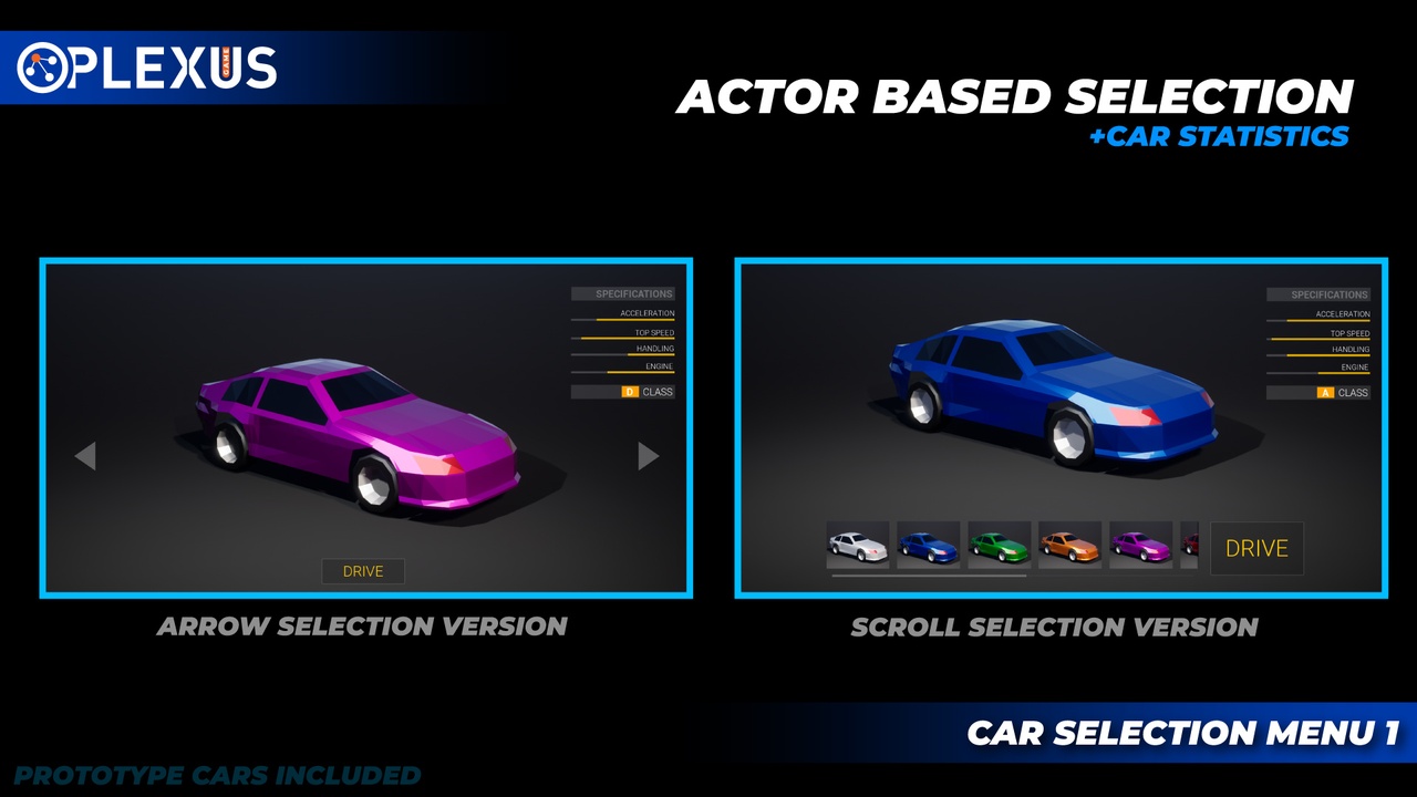 Mídia 1 do anúncio Vehicle Selection Menu - Actor Based - UE5