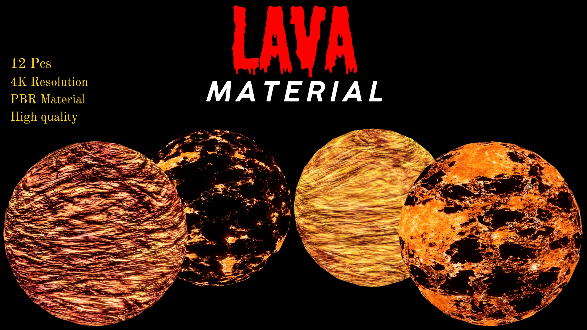 Lava Material V2 | 4K Volcanic Surface Texture with Molten Details | Fab
