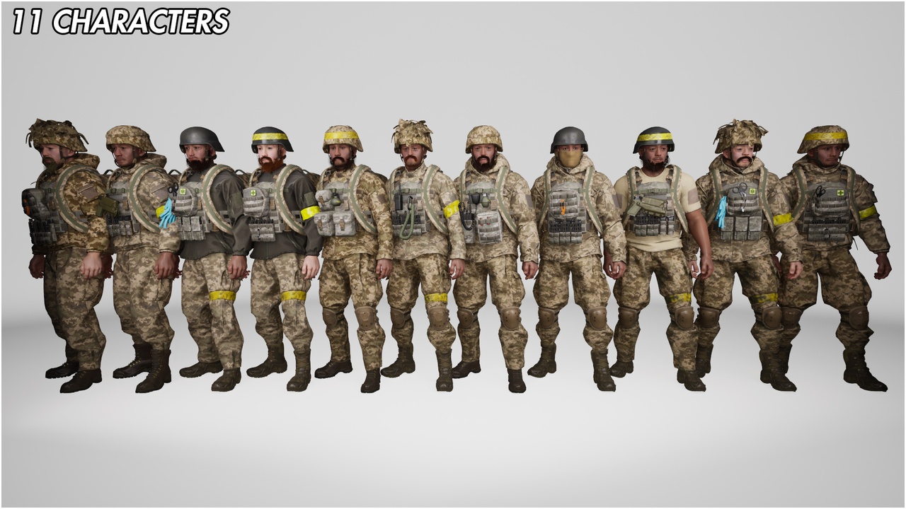 Media 1 for listing Ukraine Army Characters Pack