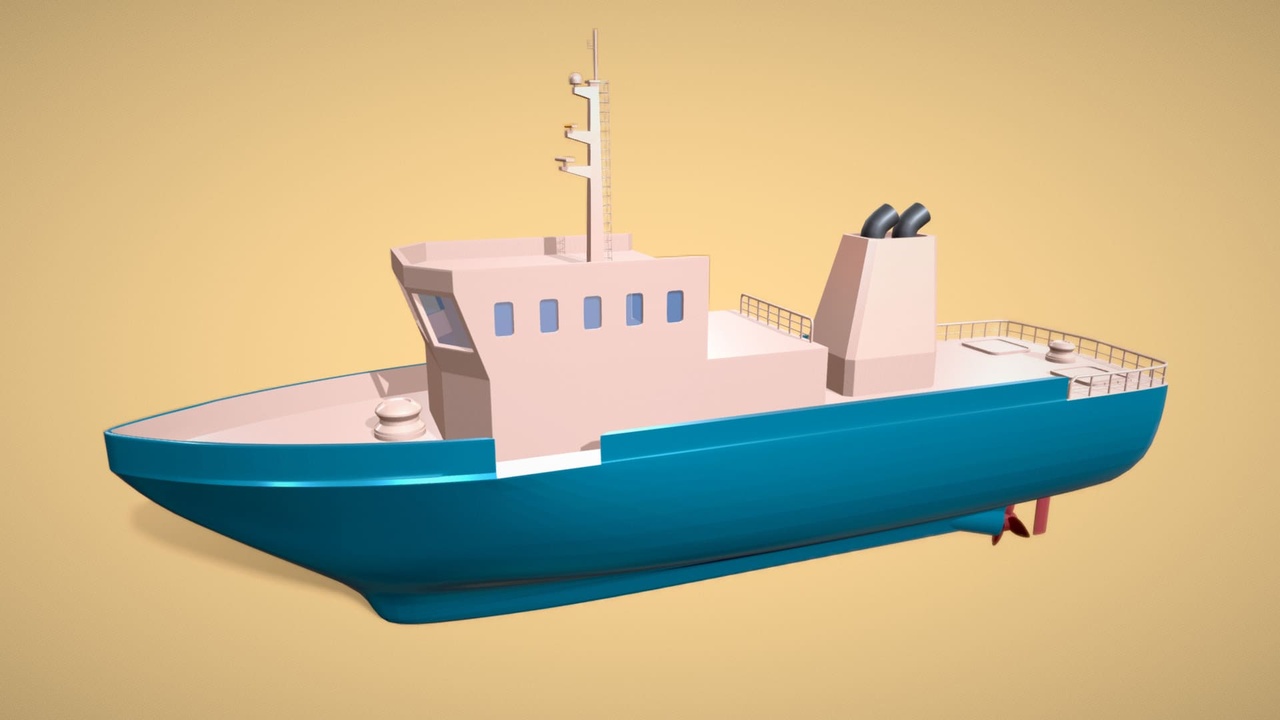 File multimediali per l'articolo Low Poly Marine Supply Vessel Ship Model 3: 1