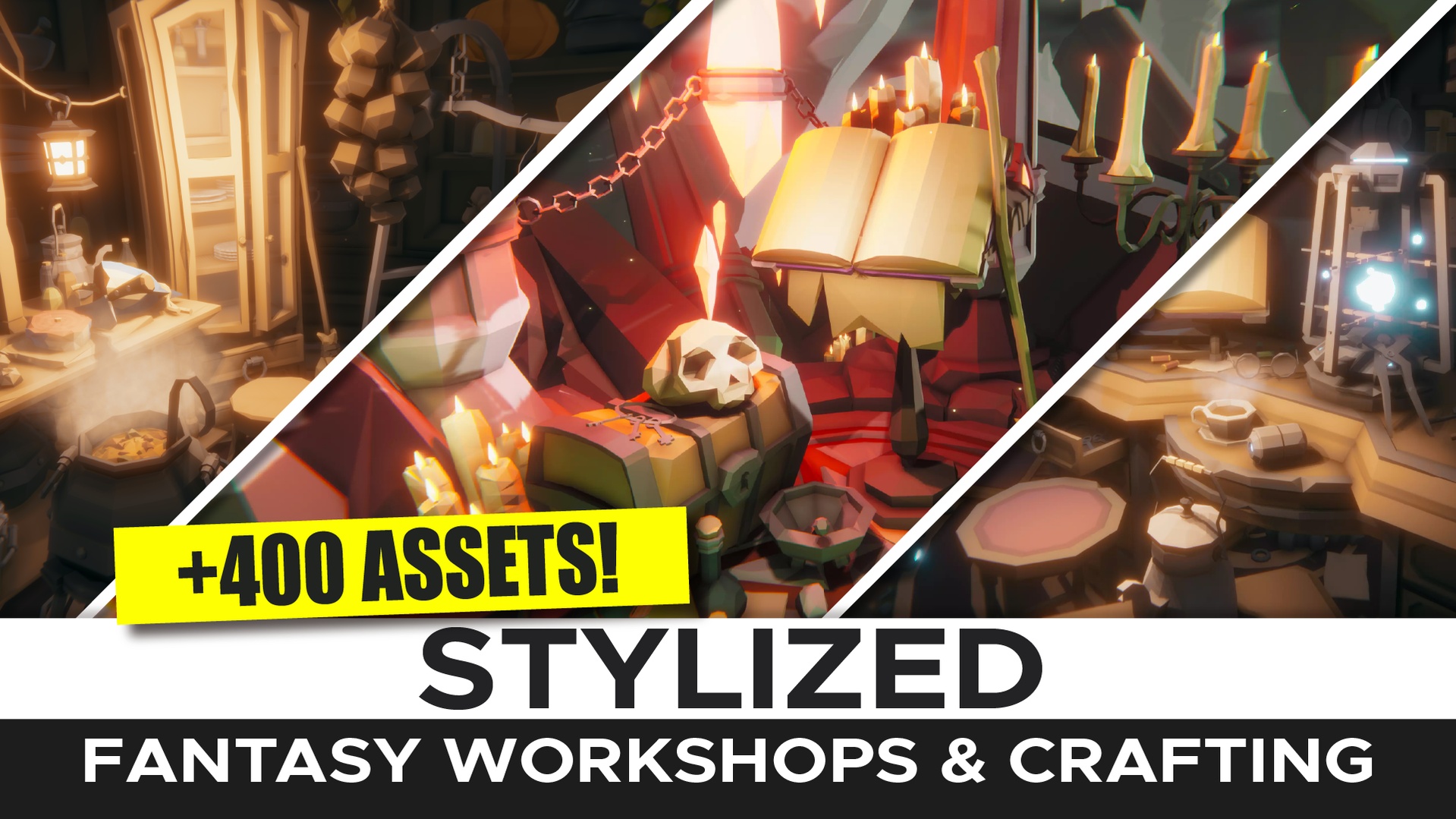Media 1 for listing STYLIZED Fantasy Workshops & Crafting - Low Poly 3D Art