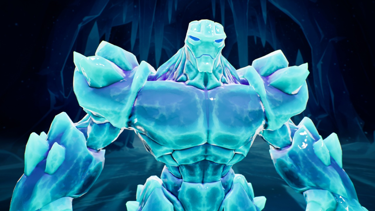 Media 1 for listing Stylized Ice Golem – Game Ready Animated Character