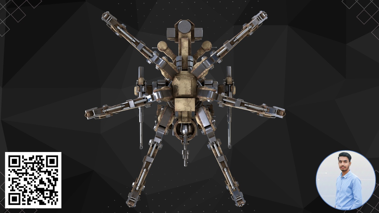 Media 1 for listing Sci-Fi MS Spider Mech Futuristic Mechanical Walker (3D Model)