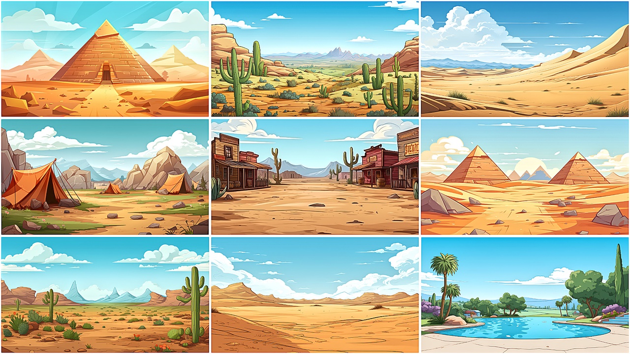 Media 1 for listing BACKGROUND - Cartoon Desert 1