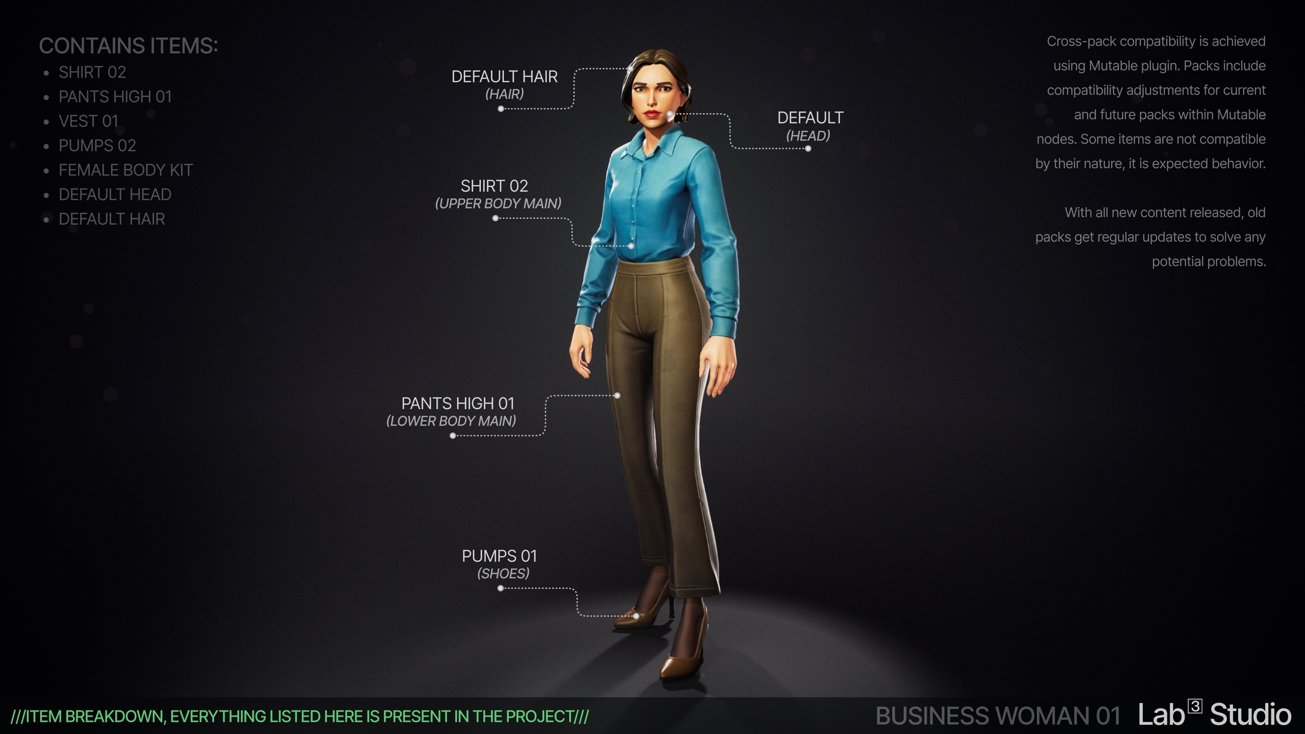Media 1 for listing Business Woman 01: Stylized Character
