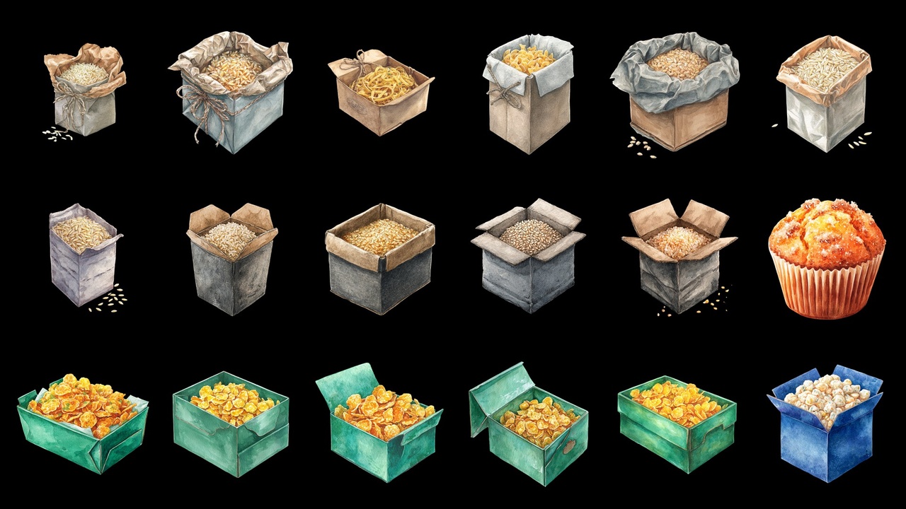 Watercolor Food Packaging 02 제품 등록을 위한 미디어 1개