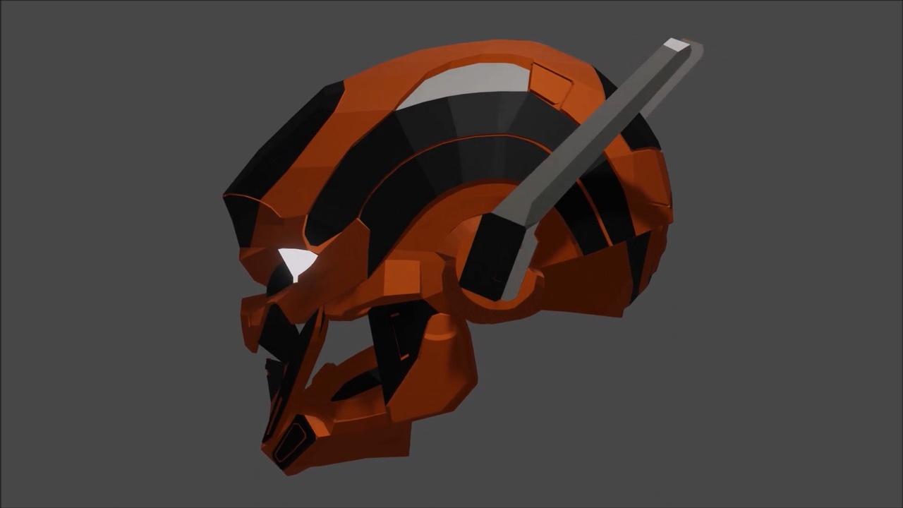 Media 1 for listing RTX-3000 Orange Helmet Low Poly