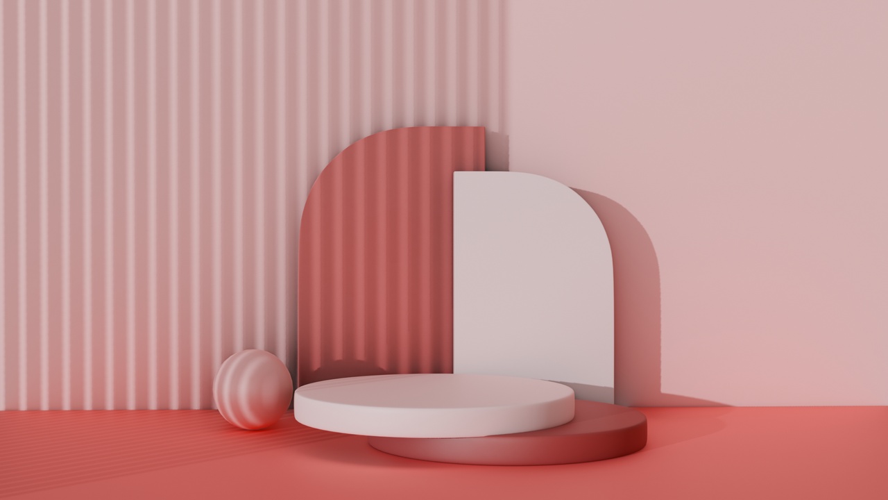 Media 1 for listing Minimalist Pink Product Display Podium Prop
