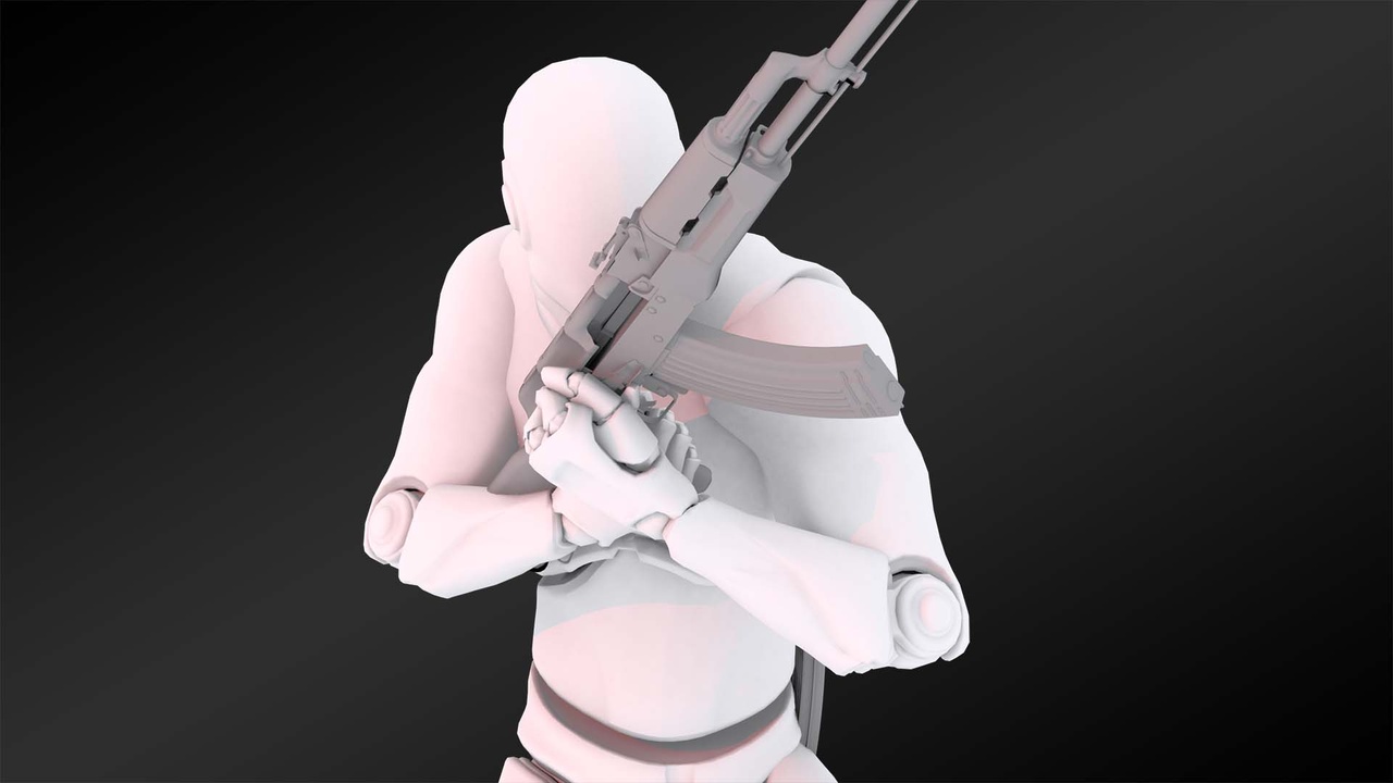 商品 AK47 Gun and Character Animations 的媒体 1