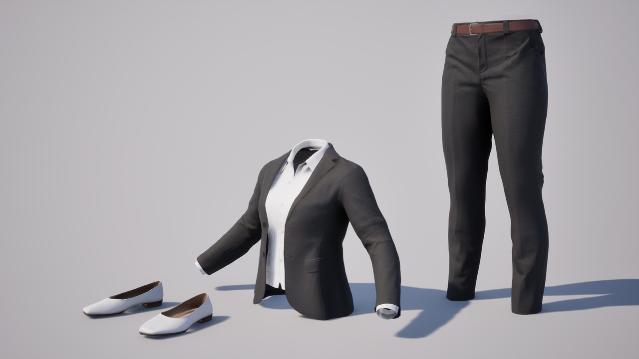 Media 1 for listing Woman Shirt Office Outfit - 4 Metahuman Clothes Parametric Suit