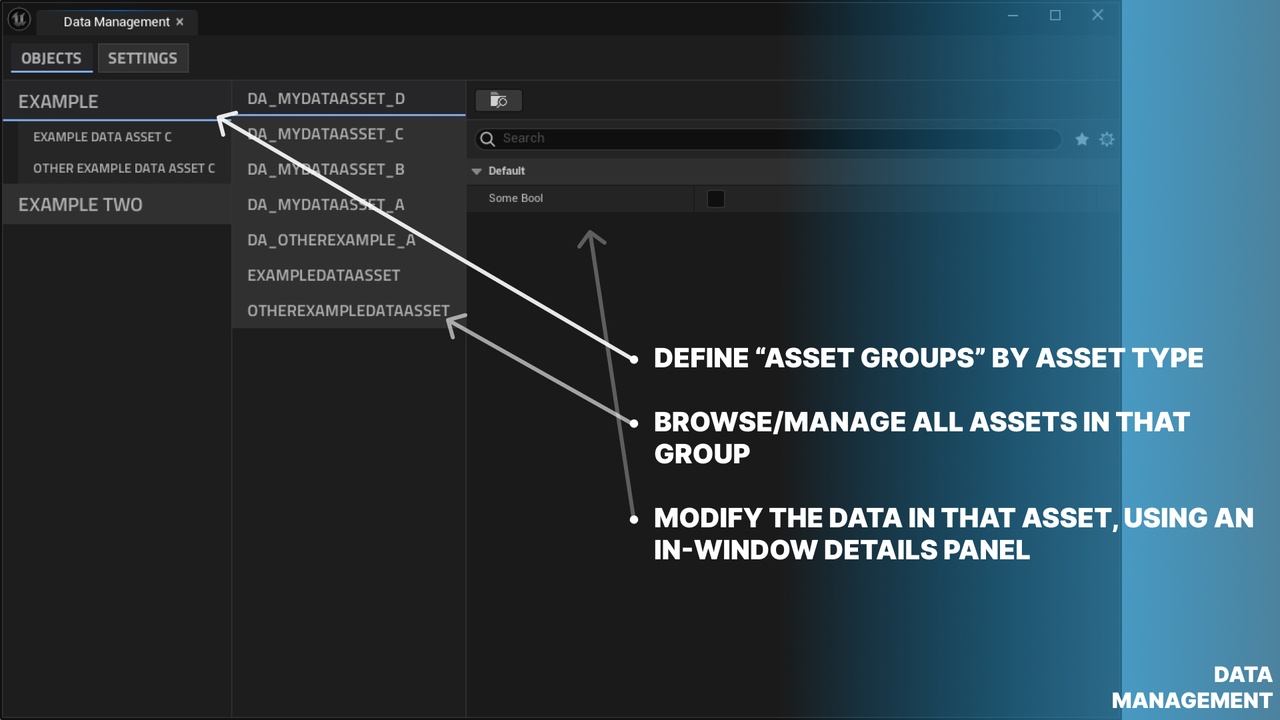Media 1 for listing Data Management (Editor Window & Runtime Stores)