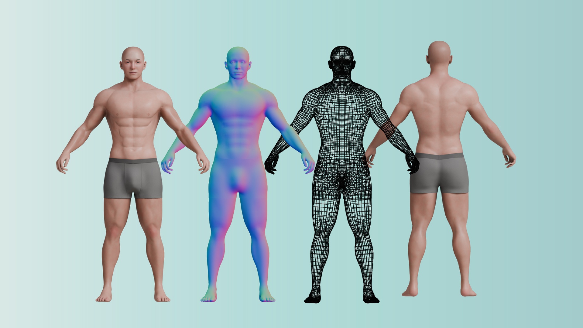 Media 1 for listing Realistic Male Character Model | Blender 5.0.1