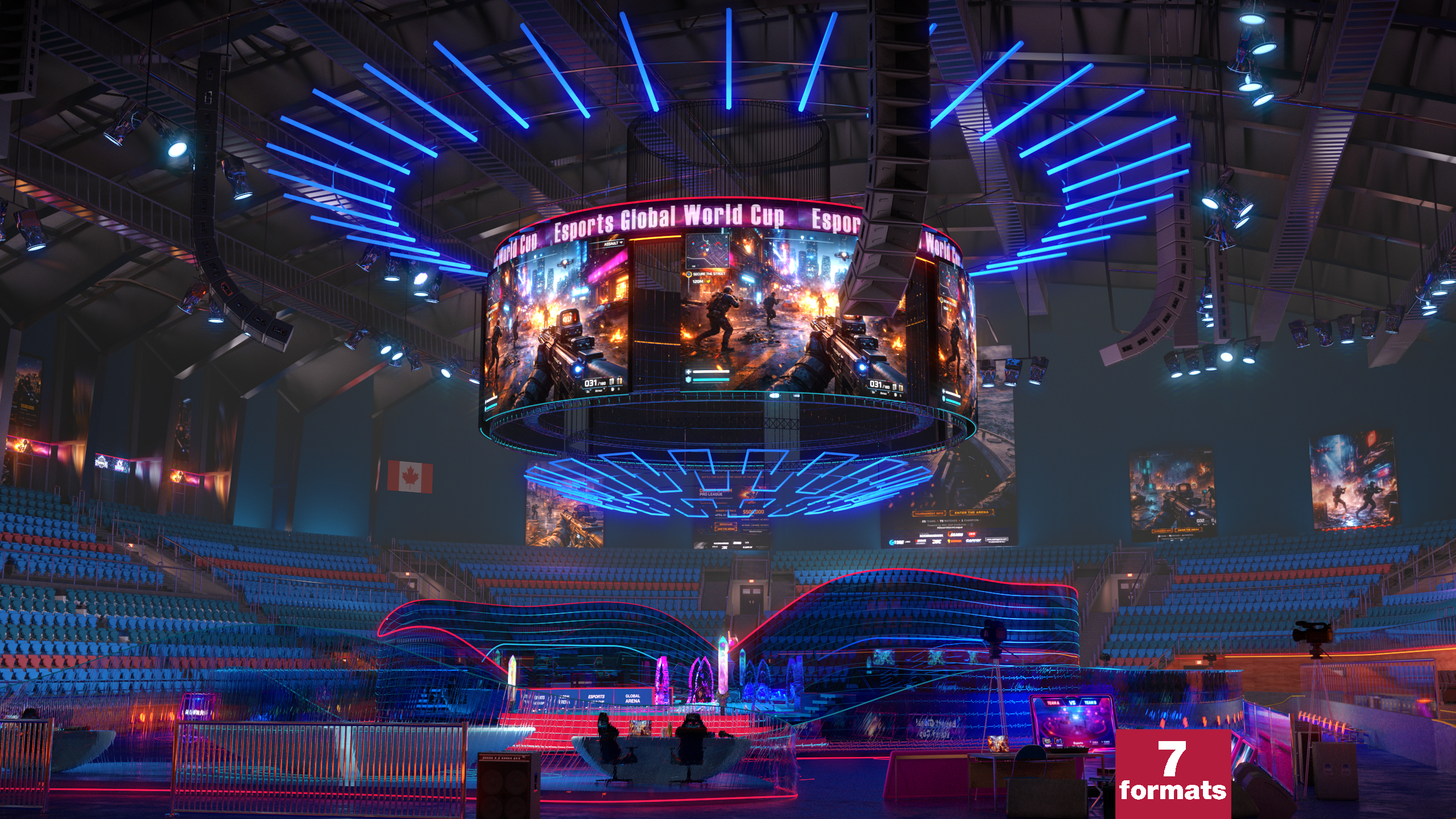 Futuristic Esports Arena Stadium – Tournament Stage 3d Environment ...