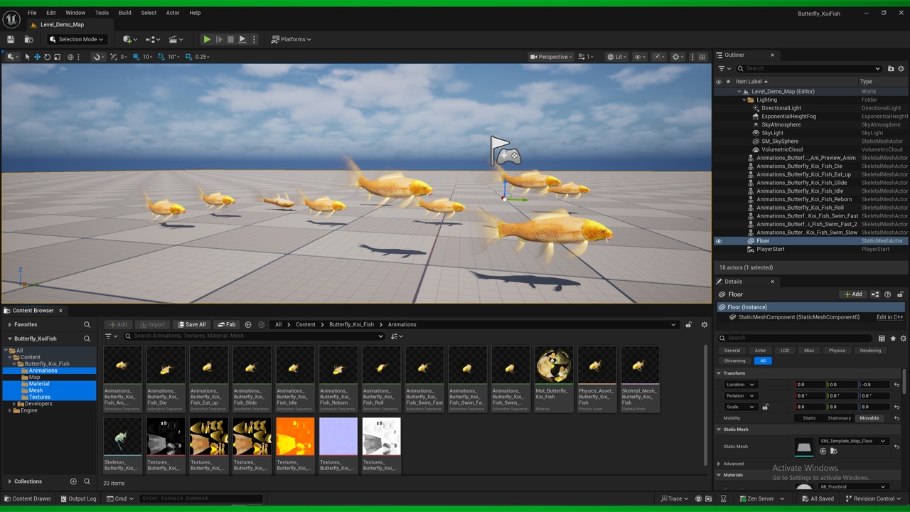 商品 ButterFly Koi Carp Fish (Lowpoly) 的媒体 1
