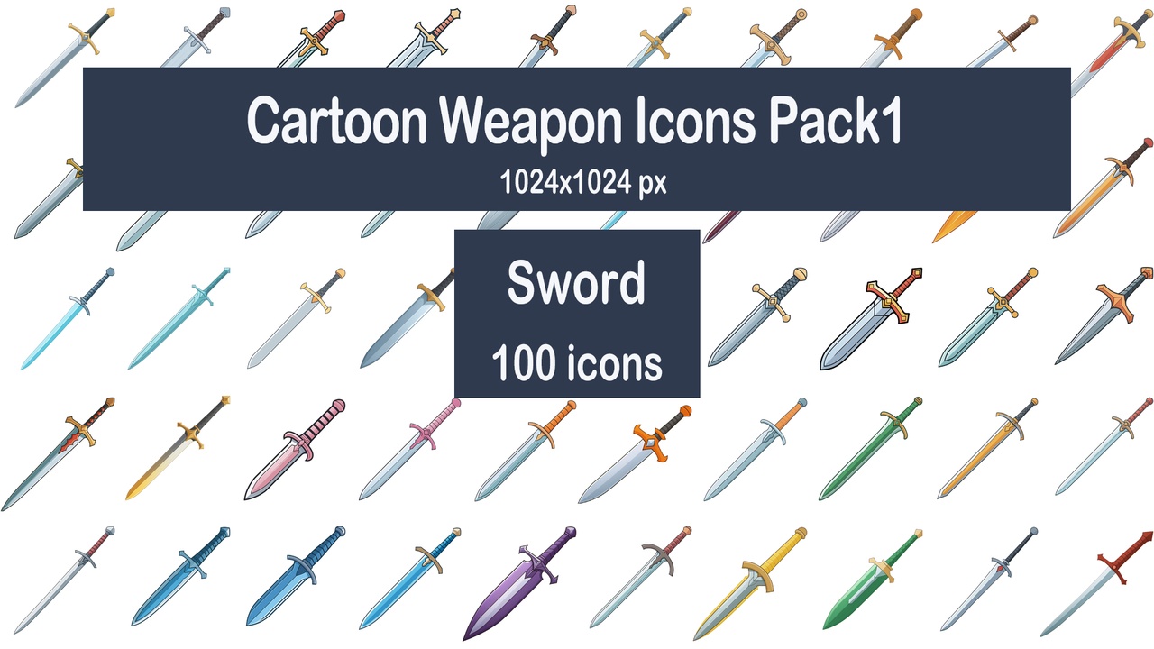 Media 1 for listing Cartoon Weapon Icons Pack1 - Sword