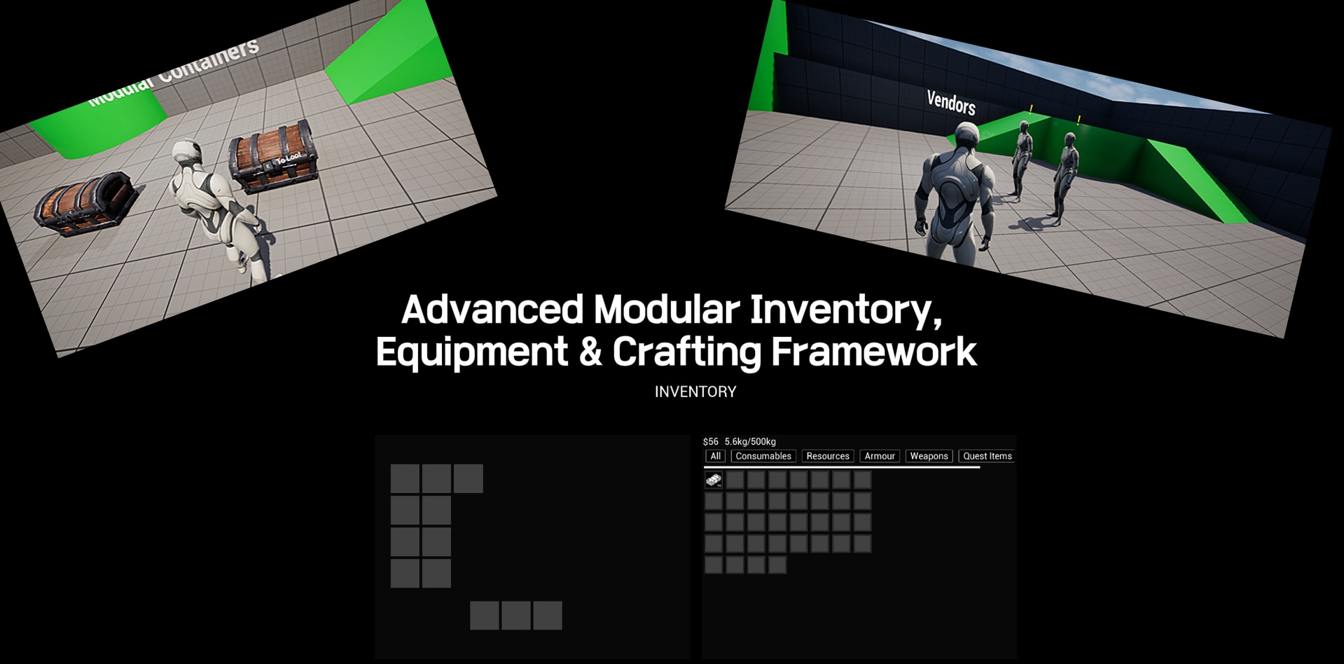 Media 1 for listing Advanced Modular Inventory, Equipment & Crafting Framework (UE5)