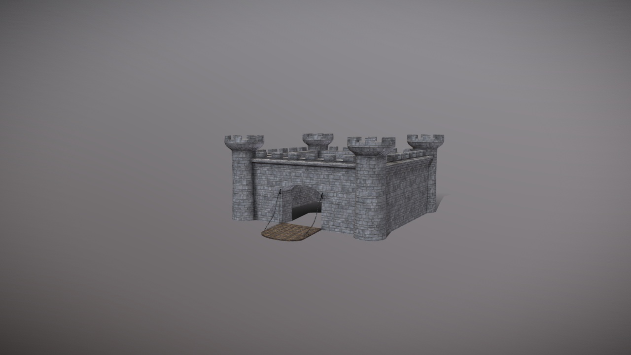 Media 1 for listing Lowpoly Medieval Castle Gatehouse