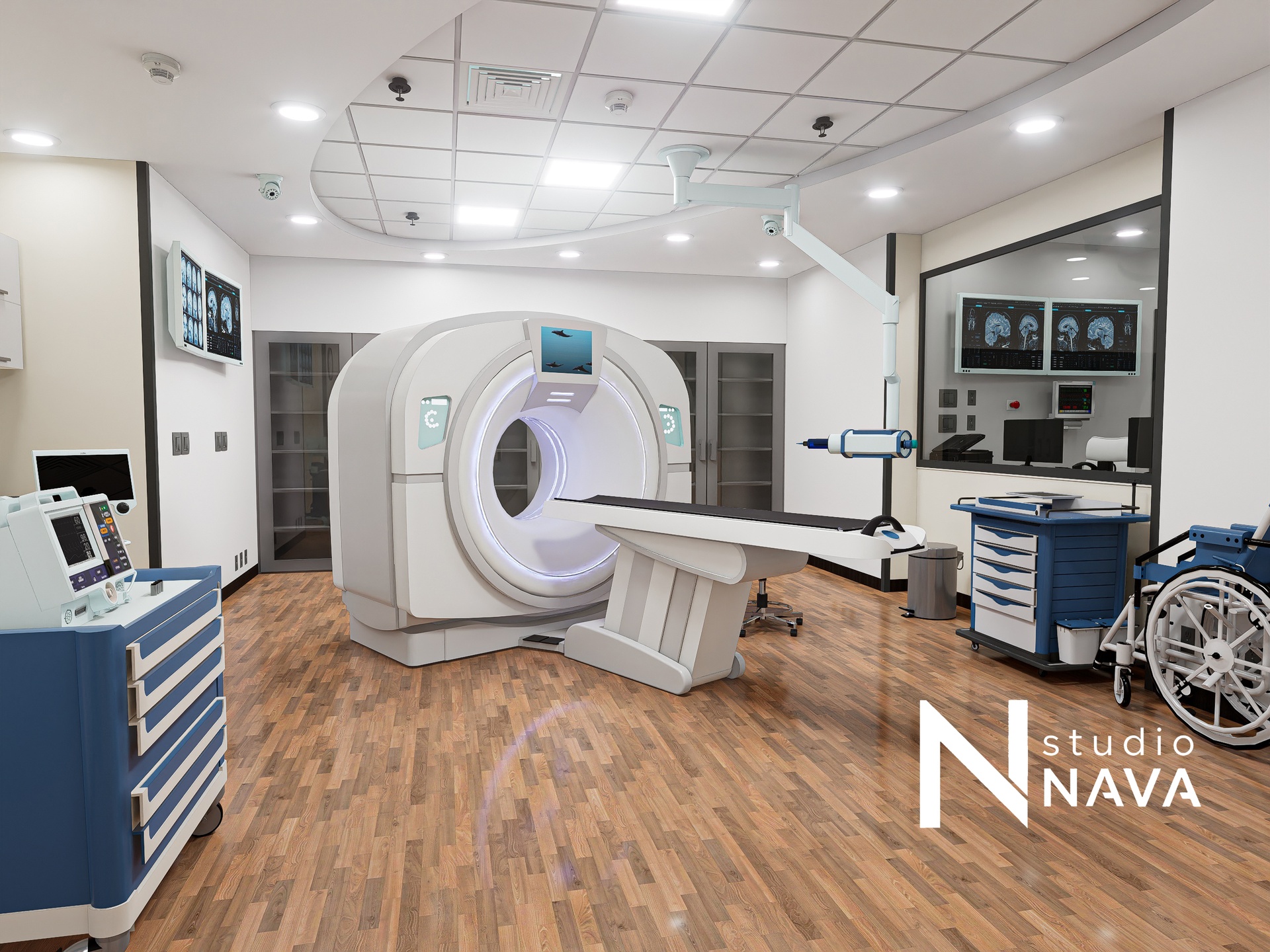 Media 1 for listing CT Scan Room Scene- Hospital Radiology Environment