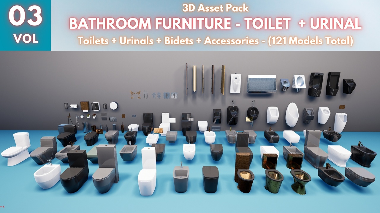 Media 1 for listing BATHROOM FURNITURE VOL 3 - Toilets + Urinals Collection
